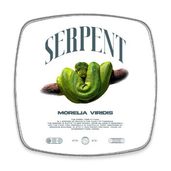 Green Tree Python Modern Reptile Keeper Streetwear - Viereckiger Kühlschrankmagnet - Weiß - Vorne