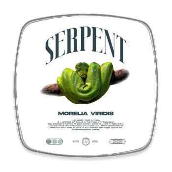 Green Tree Python Modern Reptile Keeper Streetwear - Viereckiger Kühlschrankmagnet - Weiß - Vorne
