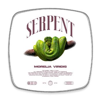 Green Tree Python Modern Reptile Keeper Streetwear - Viereckiger Kühlschrankmagnet - Weiß - Vorne