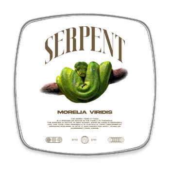 Green Tree Python Modern Reptile Keeper Streetwear - Viereckiger Kühlschrankmagnet - Weiß - Vorne