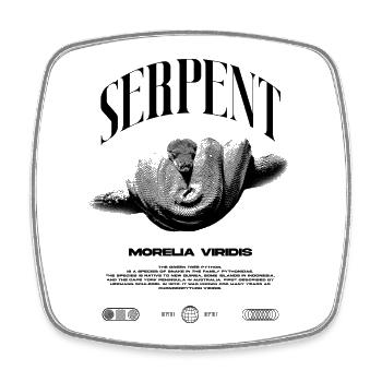 Green Tree Python Modern Reptile Keeper Streetwear - Viereckiger Kühlschrankmagnet - Weiß - Vorne