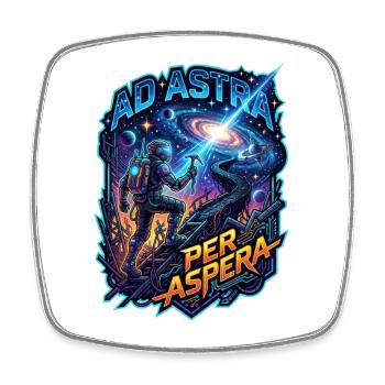Ad_Astra_per_Aspera - Viereckiger Kühlschrankmagnet - Weiß - Vorne