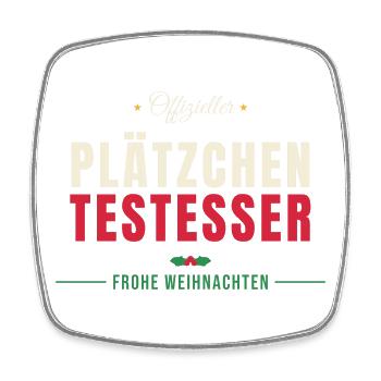 Offizieller Plätzchen Testesser - Viereckiger Kühlschrankmagnet - Weiß - Vorne