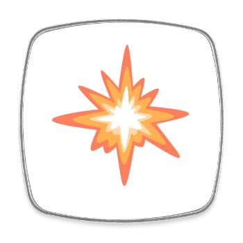 Sonnenstern-Explosion Retro - Viereckiger Kühlschrankmagnet - Weiß - Vorne