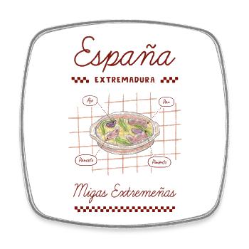 Migas Extremeñas - Viereckiger Kühlschrankmagnet - Weiß - Vorne