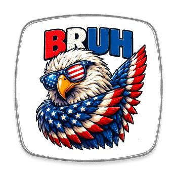American Flag Bruh Dabbing Eagle Men Boys - Viereckiger Kühlschrankmagnet - Weiß - Vorne