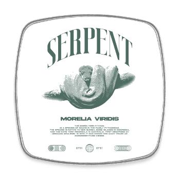 Green Tree Python Modern Reptile Keeper Streetwear - Viereckiger Kühlschrankmagnet - Weiß - Vorne