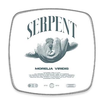 Green Tree Python Modern Reptile Keeper Streetwear - Viereckiger Kühlschrankmagnet - Weiß - Vorne