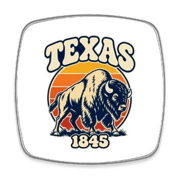 Texas Bison Sunset 1845 - Viereckiger Kühlschrankmagnet - Weiß - Vorne