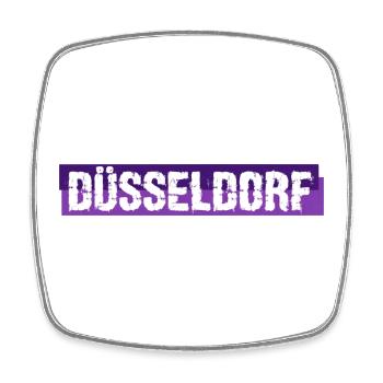 Düsseldorf - Grunge - Schriftzug - Deutschland - Viereckiger Kühlschrankmagnet - Weiß - Vorne
