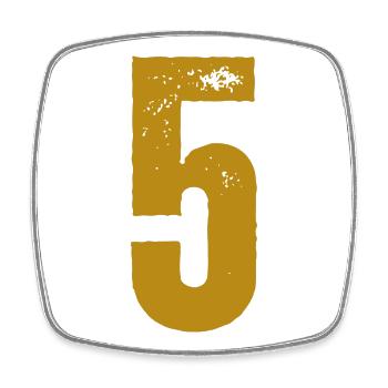 5 - Viereckiger Kühlschrankmagnet - Weiß - Vorne