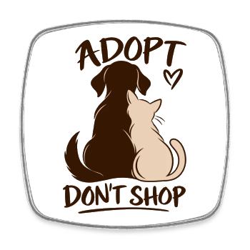 Adopt Don’t Shop Dog & Cat - Viereckiger Kühlschrankmagnet - Weiß - Vorne