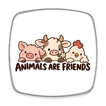 Animals Are Friends Farm Animals - Viereckiger Kühlschrankmagnet - Weiß - Vorne