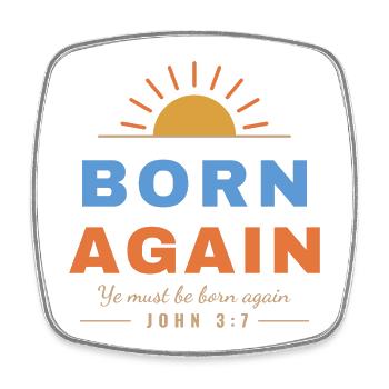 Born Again – John 3:7 Christian - Viereckiger Kühlschrankmagnet - Weiß - Vorne