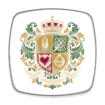 Schafkopf Wappen Deutsches Blatt Kartenspiel - Viereckiger Kühlschrankmagnet - Weiß - Vorne