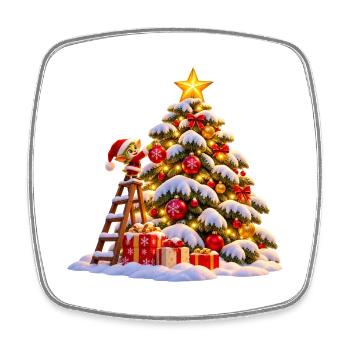Winterlicher Weihnachtsbaum mit Stern Wenuma  - Viereckiger Kühlschrankmagnet - Weiß - Vorne