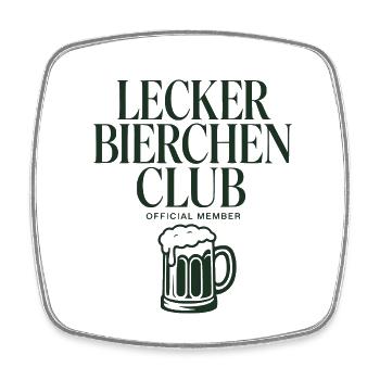 Lecker Bierchen Club - Viereckiger Kühlschrankmagnet - Weiß - Vorne
