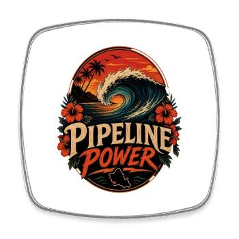 Pipeline Power - Viereckiger Kühlschrankmagnet - Weiß - Vorne