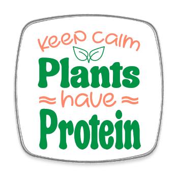 Keep Calm Pflanzen haben Protein - Viereckiger Kühlschrankmagnet - Weiß - Vorne