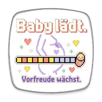 Baby Loading Schwangerschaft werdende Mama - Viereckiger Kühlschrankmagnet - Weiß - Vorne