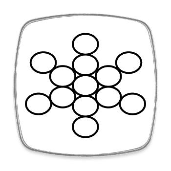 Lebensfrucht – Heilige Geometrie - Viereckiger Kühlschrankmagnet - Weiß - Vorne