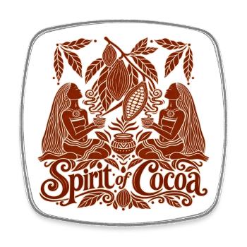 Spirit of Cocoa – Kakao Ritual & Boho Design - Viereckiger Kühlschrankmagnet - Weiß - Vorne