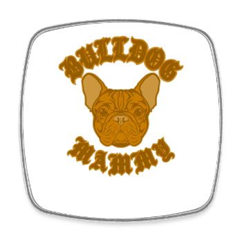 Bulldog-Mama-Emblem - Viereckiger Kühlschrankmagnet - Weiß - Vorne