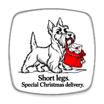 Scottish Terrier liefert Weihnachtsbriefe - Viereckiger Kühlschrankmagnet - Weiß - Vorne