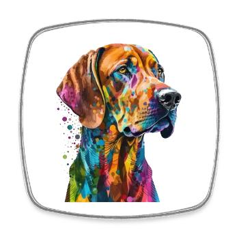 Rhodesian Ridgeback Bunte Pop Art Splash Art Hund - Viereckiger Kühlschrankmagnet - Weiß - Vorne
