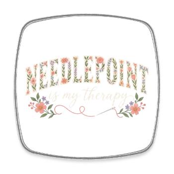 Nadelstichtherapie Floral Cottagecore - Viereckiger Kühlschrankmagnet - Weiß - Vorne