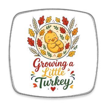 Growing a Little Turkey – Schwangerschaft Herbst - Viereckiger Kühlschrankmagnet - Weiß - Vorne