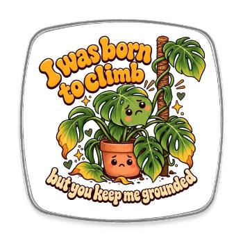 "I was born to climb" - Viereckiger Kühlschrankmagnet - Weiß - Vorne