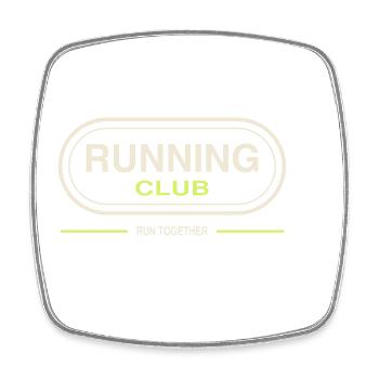 Running Club  - Viereckiger Kühlschrankmagnet - Weiß - Vorne