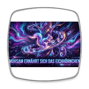 Neon-Eichhörnchen im Galaxienfluss - Viereckiger Kühlschrankmagnet - Weiß - Vorne