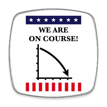 Wir sind auf Kurs! (USA, Amerika, Politik, Politik) - Viereckiger Kühlschrankmagnet - Weiß - Vorne