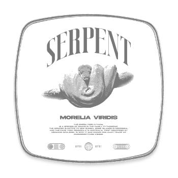 Green Tree Python Modern Reptile Keeper Streetwear - Viereckiger Kühlschrankmagnet - Weiß - Vorne