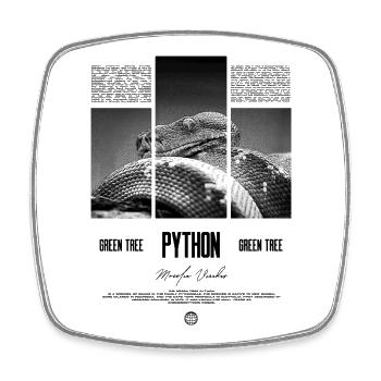 Green Tree Python Modern Reptile Keeper Streetwear - Viereckiger Kühlschrankmagnet - Weiß - Vorne