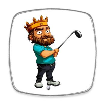 Könige Golf / Golfer King - Viereckiger Kühlschrankmagnet - Weiß - Vorne