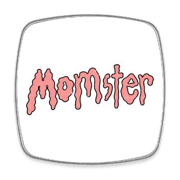Momster - Viereckiger Kühlschrankmagnet - Weiß - Vorne