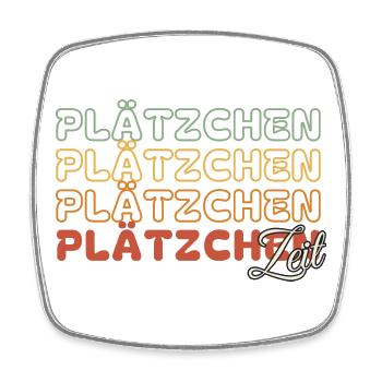 Plätzchen Zeit - Retro - Viereckiger Kühlschrankmagnet - Weiß - Vorne
