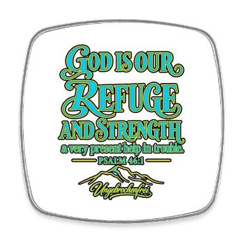 4_God is our refuge - Viereckiger Kühlschrankmagnet - Weiß - Vorne