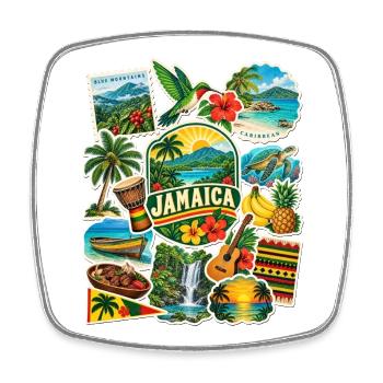 Jamaika Reisesticker - Viereckiger Kühlschrankmagnet - Weiß - Vorne