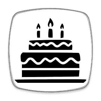 Geburtstagskuchen mit Kerzen Geschenk Geburtstag - Viereckiger Kühlschrankmagnet - Weiß - Vorne
