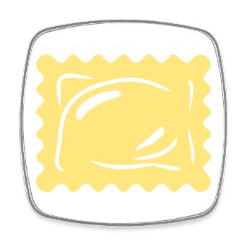 Pasta Nudeln Ravioli Italien Geschenk Weihnachten - Viereckiger Kühlschrankmagnet - Weiß - Vorne