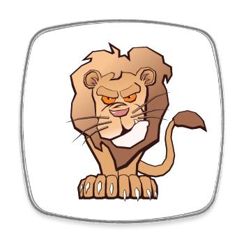 Grumpy Lion - Viereckiger Kühlschrankmagnet - Weiß - Vorne