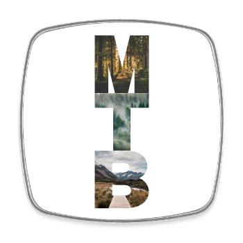 MTB- und Naturthema - Viereckiger Kühlschrankmagnet - Weiß - Vorne