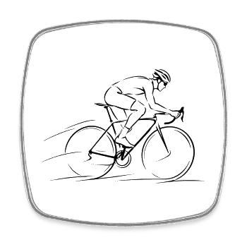 Rennrad Silhouette – Radsport & Straßenrennen - Viereckiger Kühlschrankmagnet - Weiß - Vorne