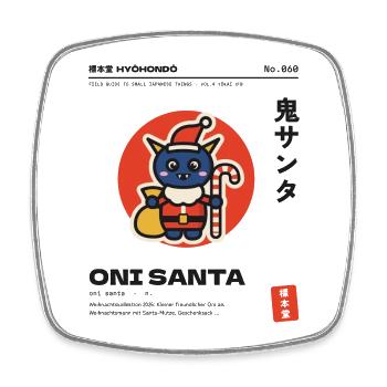 Japanisches Weihnachten Oni - Viereckiger Kühlschrankmagnet - Weiß - Vorne