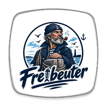 Fischkopp Freibeuter. Wat mutt, dat mutt. - Viereckiger Kühlschrankmagnet - Weiß - Vorne