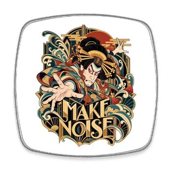 Ukiyo-E Krieger Make Noise - Viereckiger Kühlschrankmagnet - Weiß - Vorne
